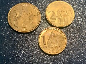 3 Münzen Serbien aus dem Umlauf , 1,2, 5 Dinar