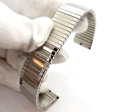 Oso Hadley-Roma, acero inoxidable, expansión cromada, 19 mm, correa de reloj para hombres, B19-08 Foto 1 de 4