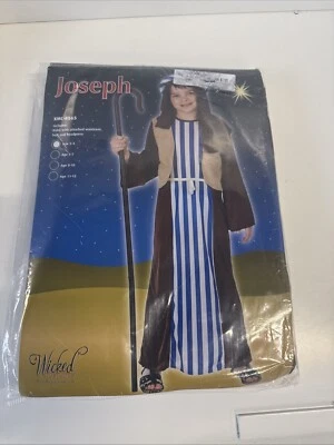 Kids Joseph Nativity Costume Shepherd Innkeeper Christmas Fancy Dress 3-4 Years - Image 1 of 2