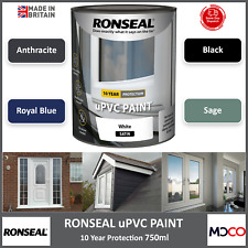 Ronseal uPVC Paint Satin Finish Furniture Door Window Trim Mould Resistant 750ml