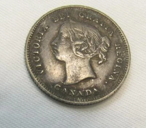 CANADA 1886 Silver Five Cents XF Open 6 - Picture 1 of 2