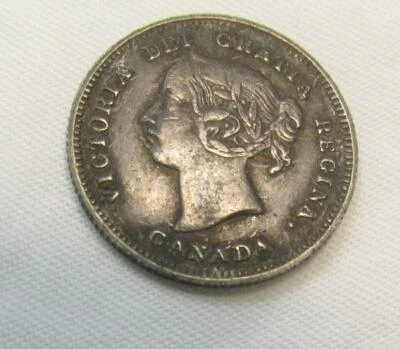 CANADA 1886 Silver Five Cents XF Open 6 - Image 1 of 2