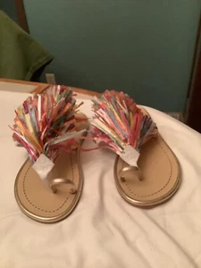 Christian Louboutin Fiesta Flecos Divertidas Sandalias Planas 37 EE. UU. 7 NUEVAS PRECIO DE VENTA SUGERIDO POR EL FABRICANTE $1045 - Imagen 1 de 6