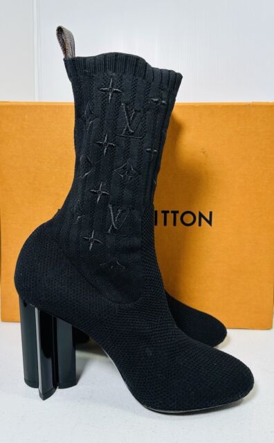 ZAPATOS LEGADOS DE LOUIS VUITTON 39 BOTAS TACÓN PIEL NEGRAS BOTAS