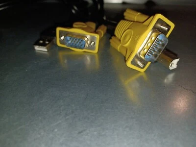 KVM Switch Cable USB 2.0 VGA Male + USB A to VGA Male + USB B SHIPPED FROM USA - Image 1 of 2