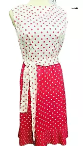 Vtg Pink Polka Dot Dress Silk Belt Womens Size 12 Tanner North Carolina Retro - Picture 1 of 5