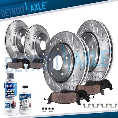 11.61" Front 11.89" Rear Drilled Brake Rotor Brake Pad for Dodge Avenger Compass - Image 1 of 4