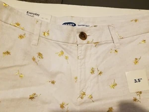 Damenshorts Old Navy Marke weiß gold glitzernde Palmen Alltag Größe 2  - Bild 1 von 6