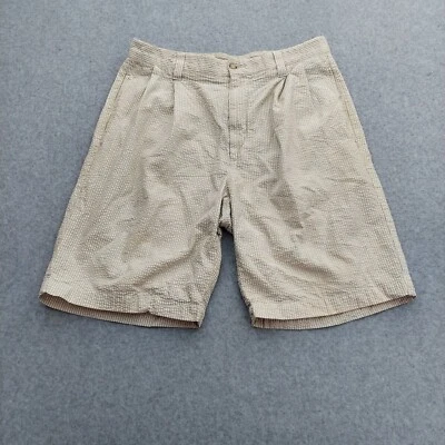 Pantalones Cortos Dockers Tour Para Hombre Talla 3 Blanco/Blanco Rayas Seersucker Plisado Frontal Foto 1 de 4