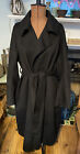 UNIQLO +J Jil Sander Cashmere Wool Classic Black Wrap Long Coat L Women Rare New