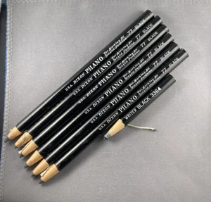 6 Vintage Dixon Industrial Phano Peel-Off China Marker Pencils No 77 Black USA - Picture 1 of 2