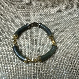 ¡¡IMPRESIONANTE PULSERA TUBULAR DE 7" DE JADE ASIÁTICO DE ALTA GAMA VINTAGE!!! - Imagen 1 de 4