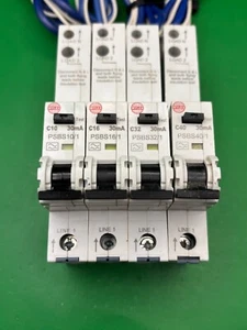 Wylex RCBO C6 PSBS6/1 C10 PSBS10/1 C40 PSBS40/1 C50 PSBS50/1 - Foto 1 di 8