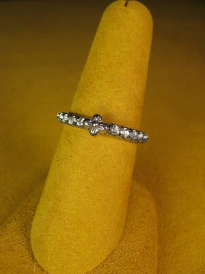 ANILLO BARBARA BIXBY TOPACIO BLANCO ETERNIDAD PIEDRAS PRECIOSAS PILA FLORES TALLA 8 SS Regalo Foto 1 de 3