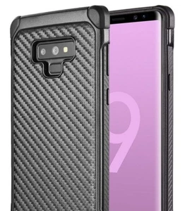 For Samsung Galaxy Note 9 - Hard Hybrid Armor Impact Case Black Carbon Fiber - Picture 1 of 6