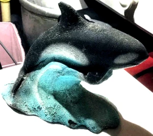 Orca Killer Whale Figurine Jumping from Water Statue - Picture 1 of 12