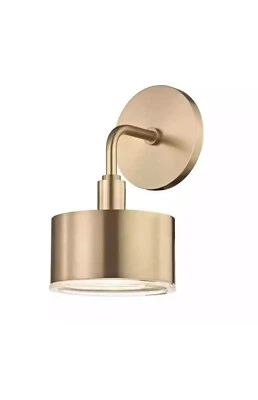 MITZI HUDSON VALLEY LIGHTING Nora 1-Light Aged Brass NIB LED Wall Sconce H159101 - Image 1 of 4
