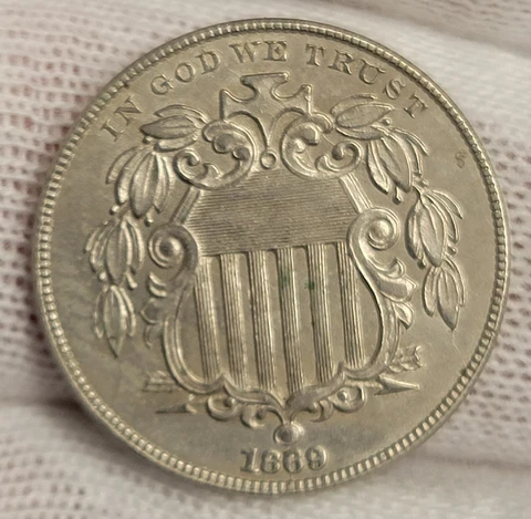 1869 Shield Nickel * HIGHER GRADE* LIGHT WIPE NEAR THE DATE Cover