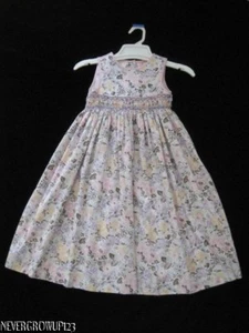 LAURA ASHLEY FLORAL SMOCKED DRESS~GIRLS 6~EUC - Picture 1 of 1