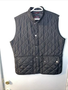 Untuckit Vest Mens Large Black Quilted Zip Up K - Picture 1 of 9