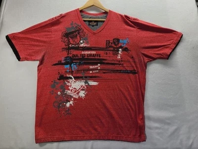 Quilted Giraffe Men's Red Short Sleeve V-Neck T-shirt Size 2XL - Image 1 of 4