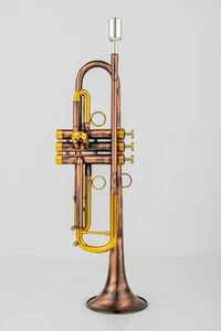 Trompeta Bb Antigua Cobre Latón Chapado Profesional Instrumentos de Latón Con Estuche - Imagen 1 de 13