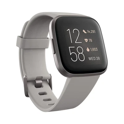 Fitbit Versa 2 Smartwatch Stone/Mist Grey – Health & Fitness Tracker – NEW SEAL - Image 1 of 4