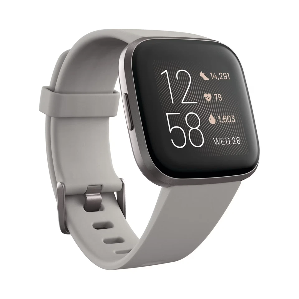 Reloj inteligente Fitbit Versa 2 gris piedra/niebla - Rastreador de salud y estado físico - NUEVO SELLADO Foto 1 de 4