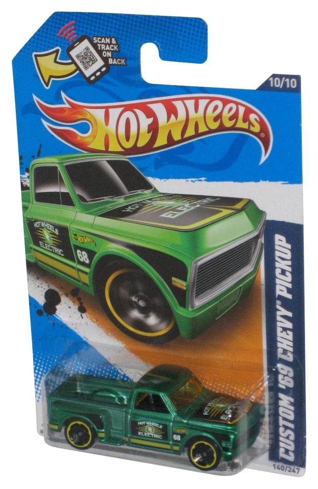 Hot Wheels HW City Works '12 Green Custom '69 Chevy Pickup 10/10 Toy Truck #140/ - Image 1 of 1