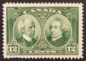 Stamps Canada Mint: #147  12c green Laurier & Macdonald single  F/VF Mint NG - Picture 1 of 1