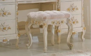 Sgabello Chesterfield tavolino panca lusso imbottito camera da letto tessuto - Foto 1 di 1