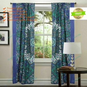 Cortinas de ventana indias hippie mandala puerta colgante panel cenefas bohemias - Imagen 1 de 7