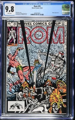 Rom #35 CGC NM/M 9.8 White Pages Namor Appearance! Marvel 1982 - Image 1 of 2