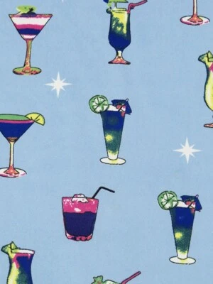 2 Yd Brushed Jersey Knit Fabric Martini Drink Party   Fun Casual Wear   - Image 1 of 2