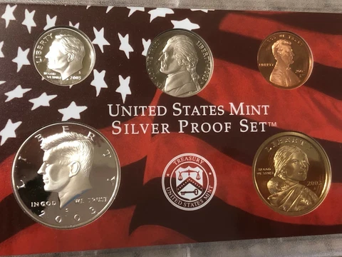 2003 S SILVER PARTIAL (5 Coins) UNCIRCULATED PROOF US MINT SET NO BOX OR COA Cover
