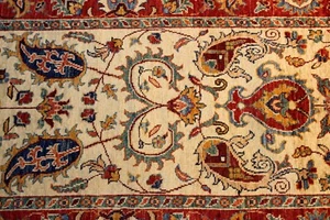 TOP QUALITY HANDMADE 13 Ft long HALL RUNNER JEWEL COLORS VEGETABLE DYES WOOL RUG - Picture 1 of 14