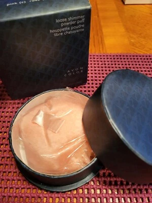 AVON Polvo Brillo Suelto Puff Rosa Rosa Nuevo Foto 1 de 4