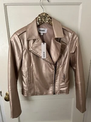 NWT BB Dakota Rose Gold Motorcycle Jacket XS Faux Leather - Image 1 of 3