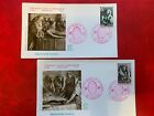 FRANCE 1973 FDC 863 & 864 CROIX ROUGE MARIE-MADELEINE DEUIL FEMME TONNERRE TOMB