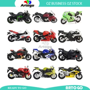 Road Bike model scale 1:18 die cast toy LICENSED Honda Suzuki Kawasaki Yamaha - Picture 1 of 84