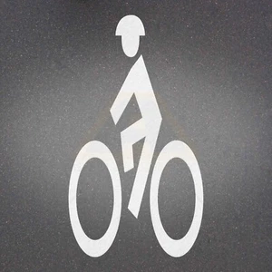 "BIKE LANE" PREMARK PREFORMED, THERMO-PLASTIC PAVEMENT MARKINGS VIZIGRIP 2' x 4' - Picture 1 of 9