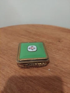 Antique Porcelain with Mash Gold Painted Enameled Flover Powder Box Inside... - Picture 1 of 15