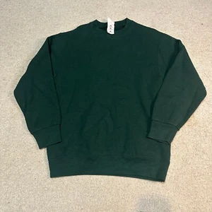 Vintage 90s Fruit of the Loom Blank Dark Green Earth Tones Crewneck Sweatshirt M - Picture 1 of 5