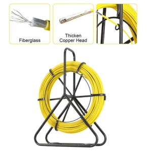 Fish Tape Puller Fiberglass 328ft 1/4 inch Wire Cable Running Duct Rodder US - Picture 1 of 21