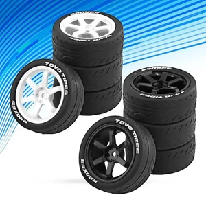 Juego de neumáticos de 4 piezas de coche de radiocontrol 1/10 para Hpi Rs4 Tamiya tt01e tt02 4tec - Imagen 1 de 15