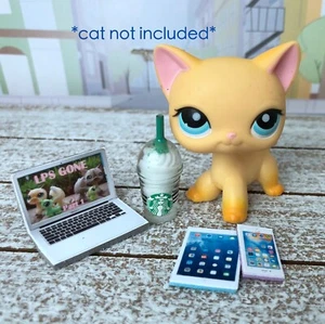 ❤️ LPS Littlest Pet Shop 4 PIEZAS Accesorios Frappuccino Teléfono Laptop Tablet ❤️ - Imagen 1 de 4