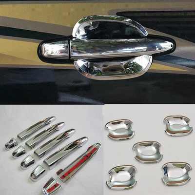 For Toyota Land Cruiser Prado FJ120 2003-2009 Door Handle Covers+Bowl ABS Chrome Foto 1 de 4