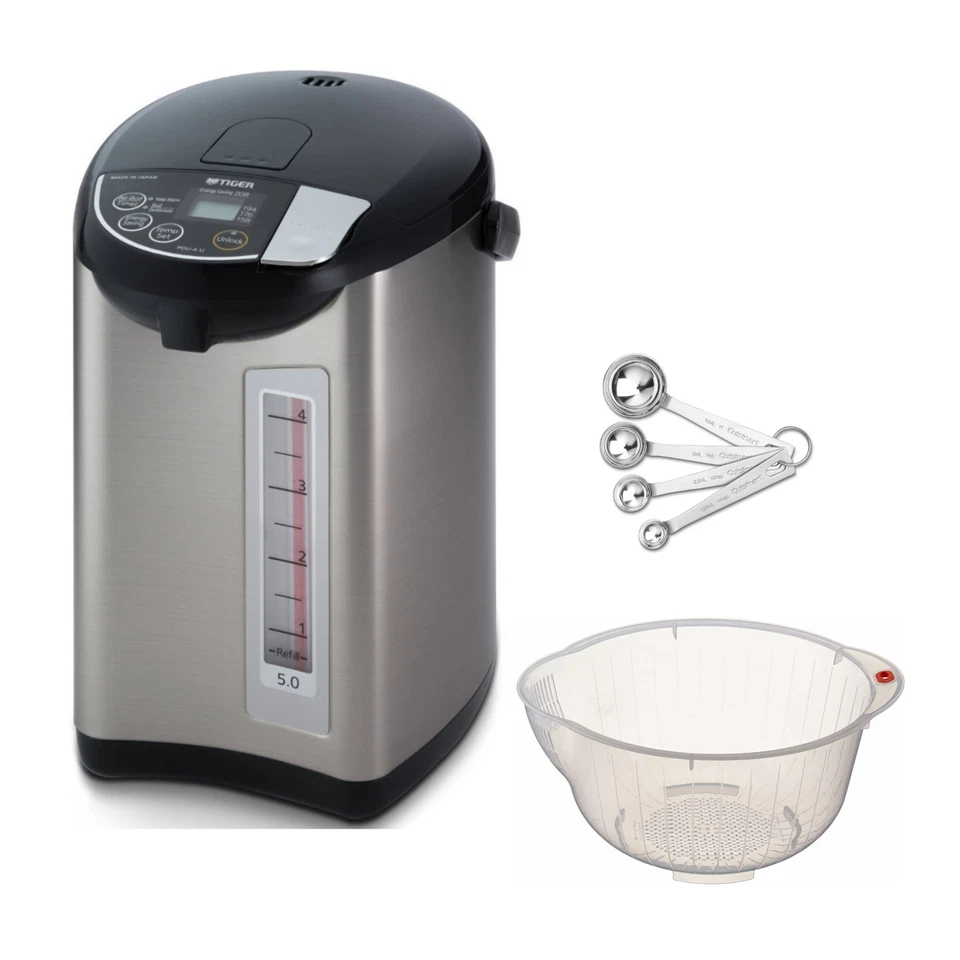 Tiger PDUA50U Caldera de Agua Eléctrica y Calentador Negro con Cuenco y Cucharas Foto 1 de 4