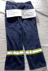 Carhartt Flame Resistant 63685-20 size 34X30 Navy BLUE W/ HI-VISI Pant VG J212 - Picture 1 of 11