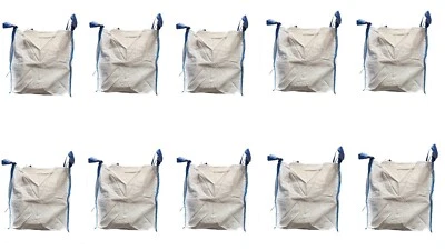 B TEUROBRECHER 10 Stück Big Bag 60x60x60cm 1.000kg 4 Schlaufen Transportsack Gartenabfall